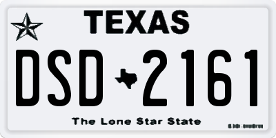 TX license plate DSD2161