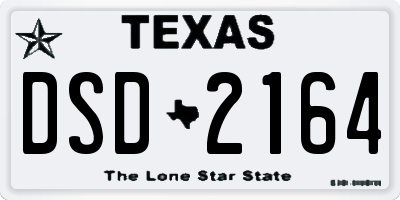 TX license plate DSD2164