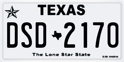 TX license plate DSD2170