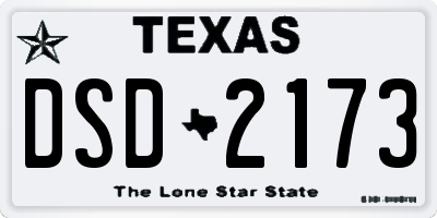 TX license plate DSD2173