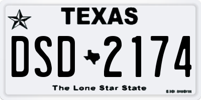 TX license plate DSD2174