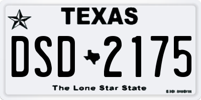 TX license plate DSD2175
