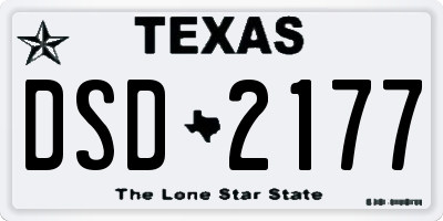 TX license plate DSD2177