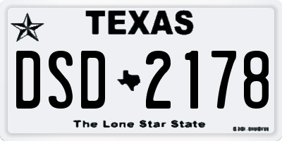 TX license plate DSD2178