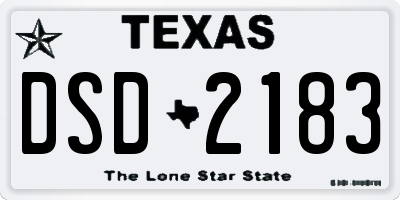 TX license plate DSD2183