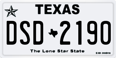 TX license plate DSD2190