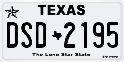 TX license plate DSD2195