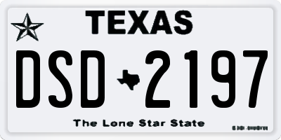 TX license plate DSD2197