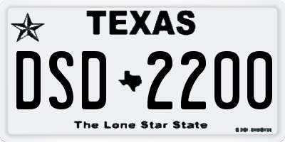 TX license plate DSD2200