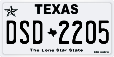 TX license plate DSD2205