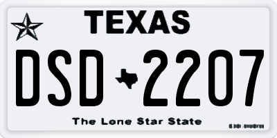 TX license plate DSD2207