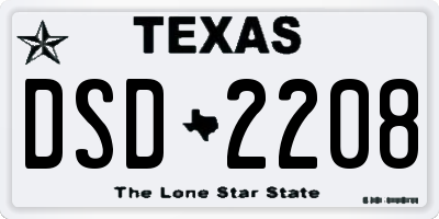 TX license plate DSD2208