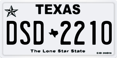 TX license plate DSD2210