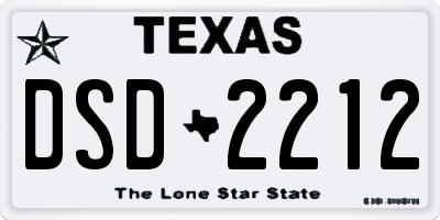 TX license plate DSD2212