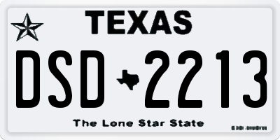 TX license plate DSD2213