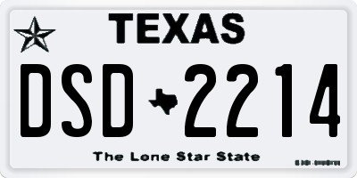 TX license plate DSD2214