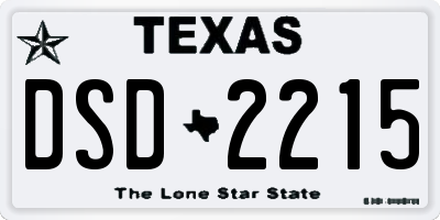 TX license plate DSD2215