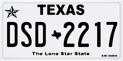 TX license plate DSD2217