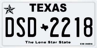 TX license plate DSD2218