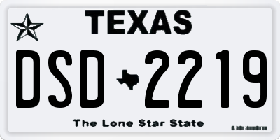 TX license plate DSD2219