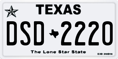 TX license plate DSD2220