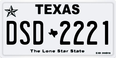 TX license plate DSD2221