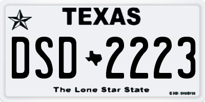 TX license plate DSD2223