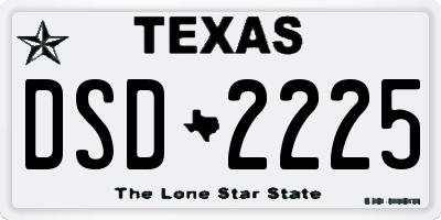 TX license plate DSD2225