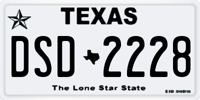 TX license plate DSD2228