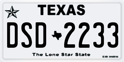 TX license plate DSD2233