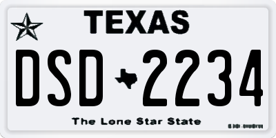 TX license plate DSD2234