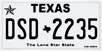 TX license plate DSD2235