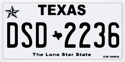 TX license plate DSD2236