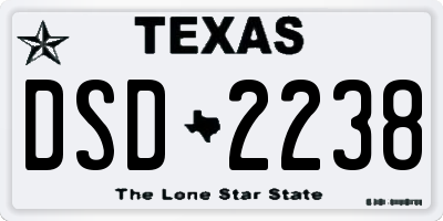 TX license plate DSD2238
