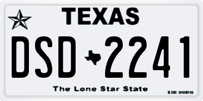 TX license plate DSD2241