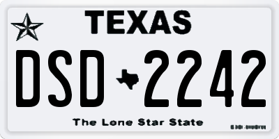TX license plate DSD2242