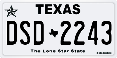 TX license plate DSD2243