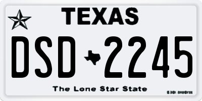 TX license plate DSD2245