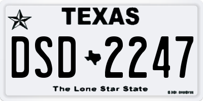 TX license plate DSD2247