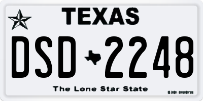 TX license plate DSD2248
