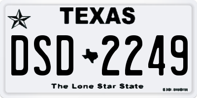 TX license plate DSD2249