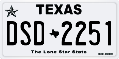 TX license plate DSD2251