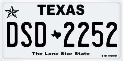 TX license plate DSD2252