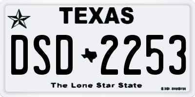 TX license plate DSD2253