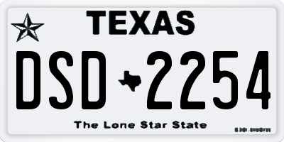 TX license plate DSD2254