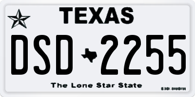 TX license plate DSD2255