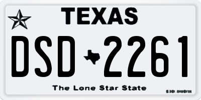 TX license plate DSD2261