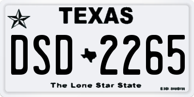 TX license plate DSD2265