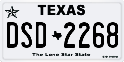 TX license plate DSD2268