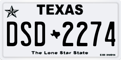 TX license plate DSD2274